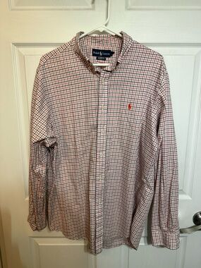 Ralph Lauren Men’s Red & Blue Micro-Check Button-Down Shirt